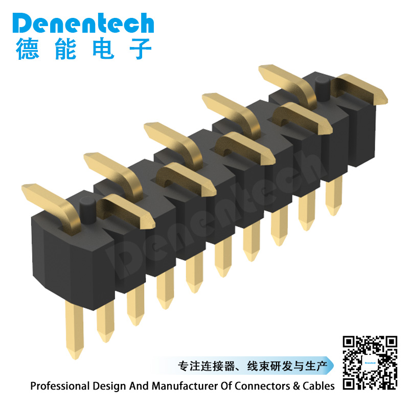 Denentech 2.0mm pin header single row straight SMT with peg 